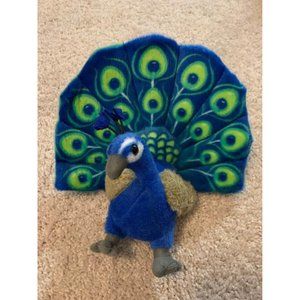 Peacock‎ plush blue and green approx. 8" tall